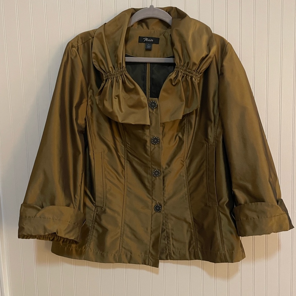 Khaki Women's Button-Up Blouse